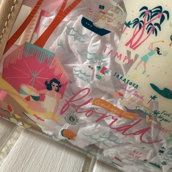 🎈SOLD SPARTINA 449 FLORIDA CLEAR BEACH Wristlet Greetings From Maps Collection - Picture 10 of 16